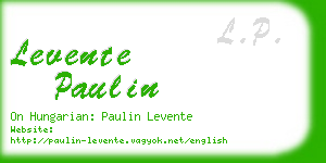 levente paulin business card